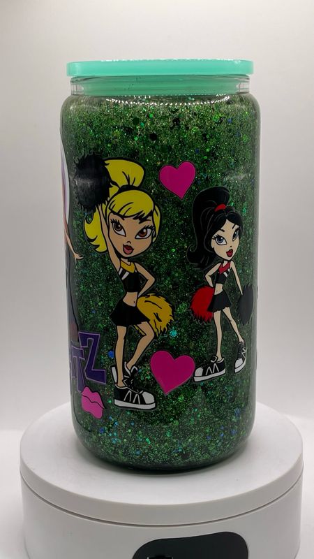 💖 Bratz Glitter Snow Globe Glass Cup ✨