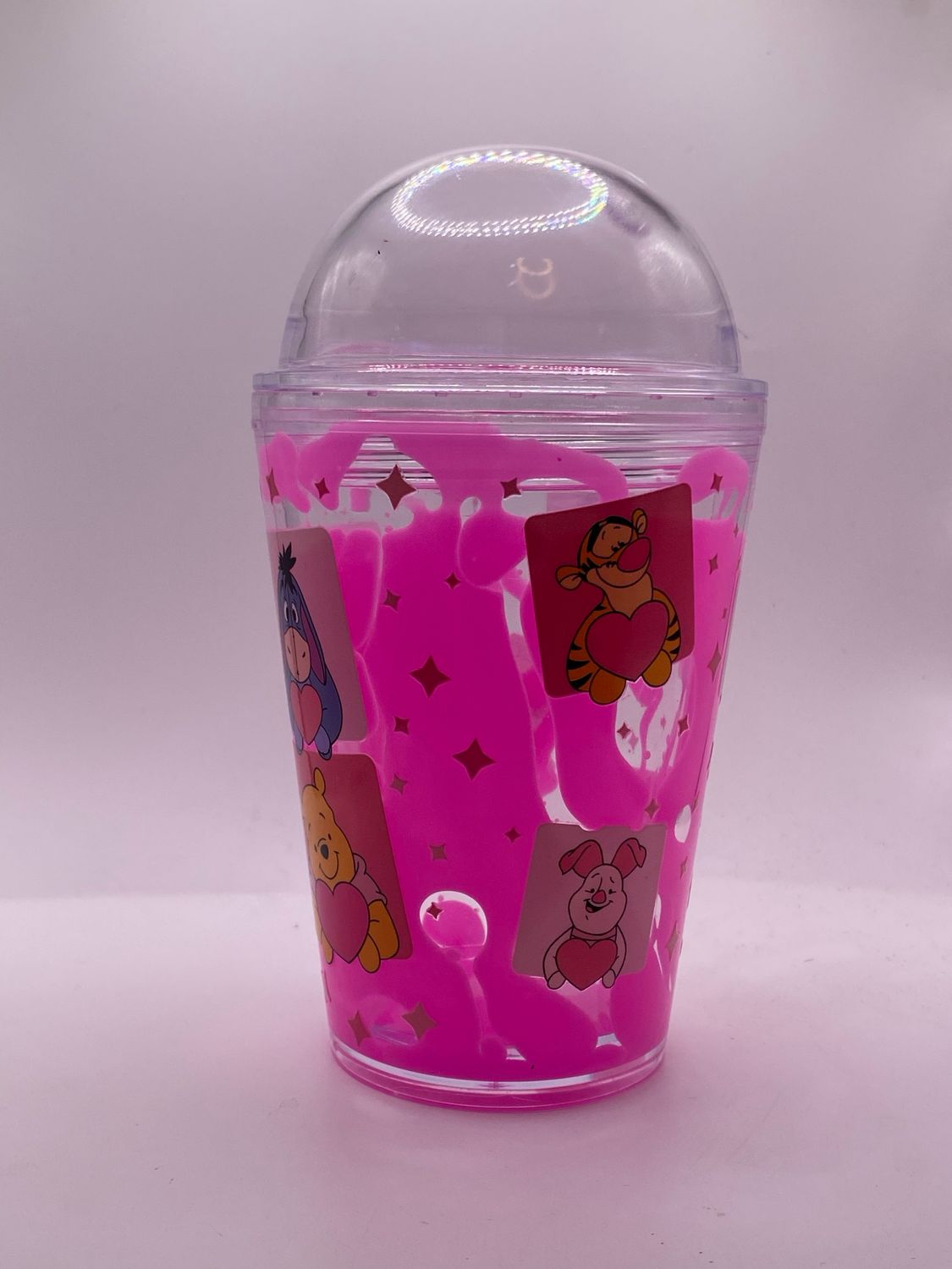 💖 Pink Drip Snow Globe Tumbler – Hello Kitty Inspired 💖