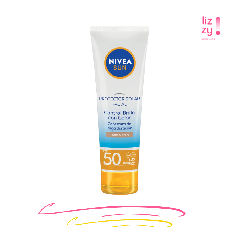 Nivea Protector Solar Facial Control de Brillo Con Color