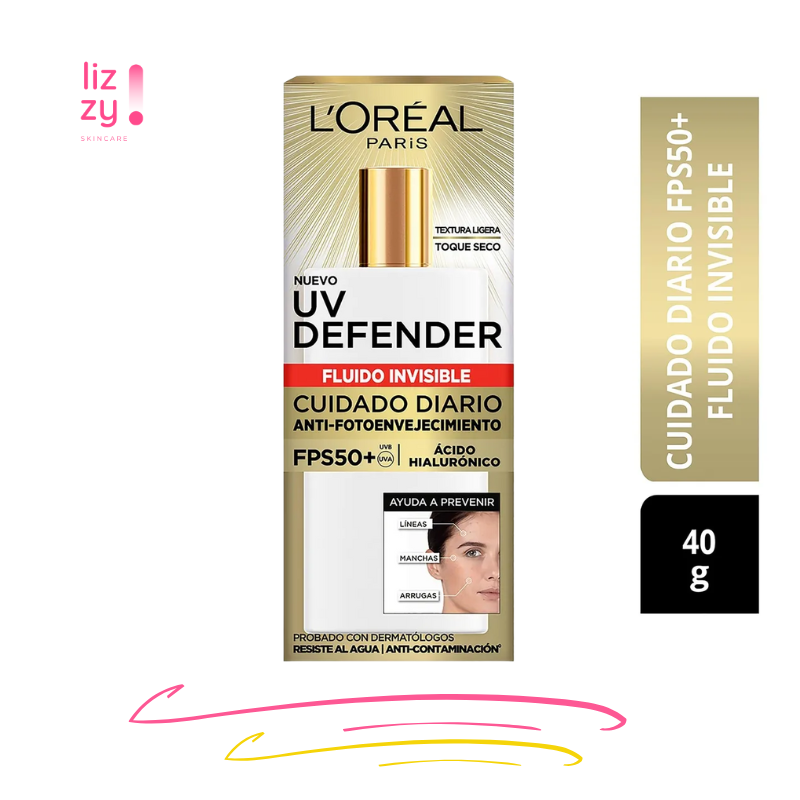 L&#39;Oréal París Protector Solar UV Defender Fluido Invisible FPS 50 - 40 g