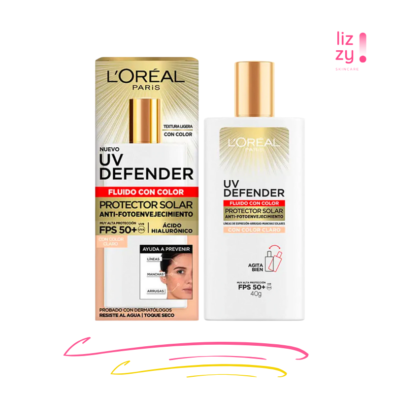 L´Oreal Paris UV Defender Fluido Invisible FPS50 Color Medio