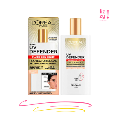 L´Oreal Paris UV Defender Fluido Invisible FPS50 Color Medio