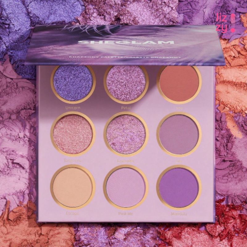 SHEGLAM Paleta De Sombras De Ojos Rhapsody De 9 Colores, Mate, Con Brillo MetáLico, Satinado, PigmentacióN Uniforme, Sombras De Ojos Suaves Y Combinables