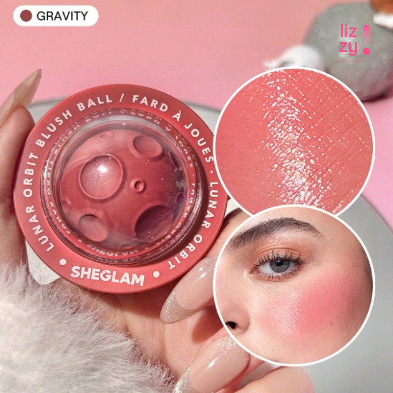 SHEGLAM Rubor En Crema Lunar Orbit Blush Ball-Gravity Cream, Resistente Al Agua, Multiusos, Con Forma De Nave Espacial, Pigmento Natural Gravity
