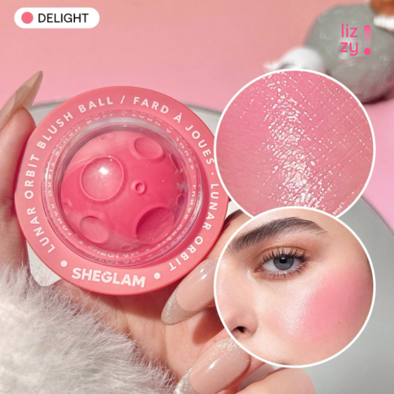 SHEGLAM Rubor En Crema Lunar Orbit Blush Ball-Delight, Resistente Al Agua, Multiusos, Con Forma De Nave Espacial, Pigmento Natural