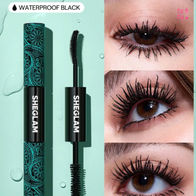 SHEGLAM Mascara para ojos All-In-One 2 en 1 Impermeable  Waterproof Black