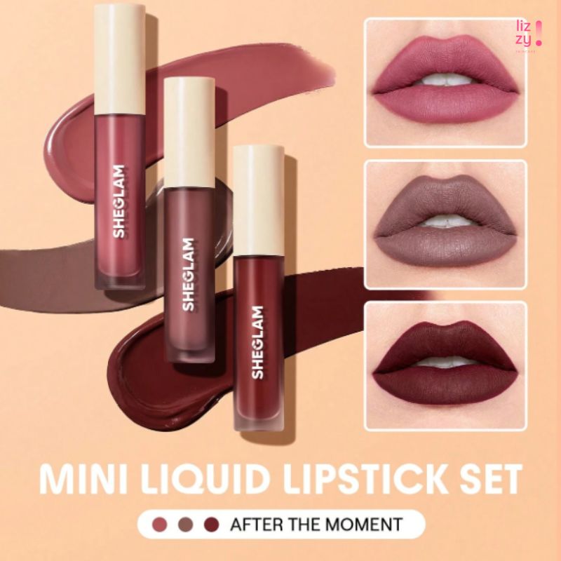 SHEGLAM Conjunto de Mini  Labiales liquidos Mate Allure de 3 piezas After the Moment