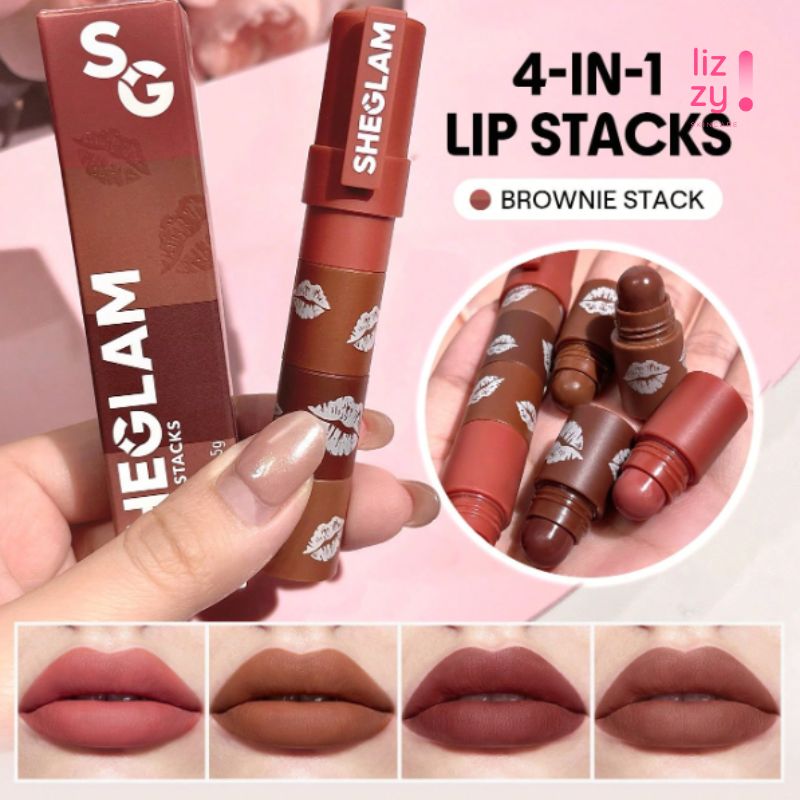 SHEGLAM Mega pilas de labios Brownie Stack