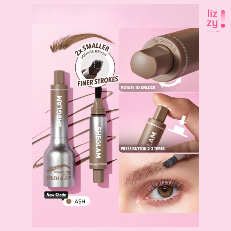 SHEGLAM Cepillo Biselado Brow-Fection y Dip Ash