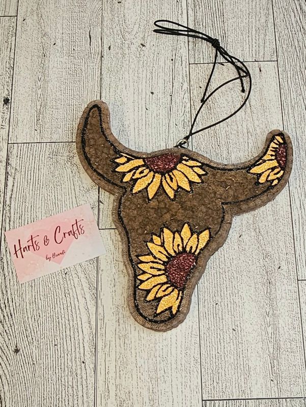 Bull Skull with Sunflowers