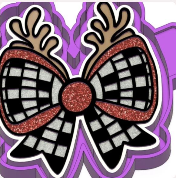 Checkered Bow with Antlers