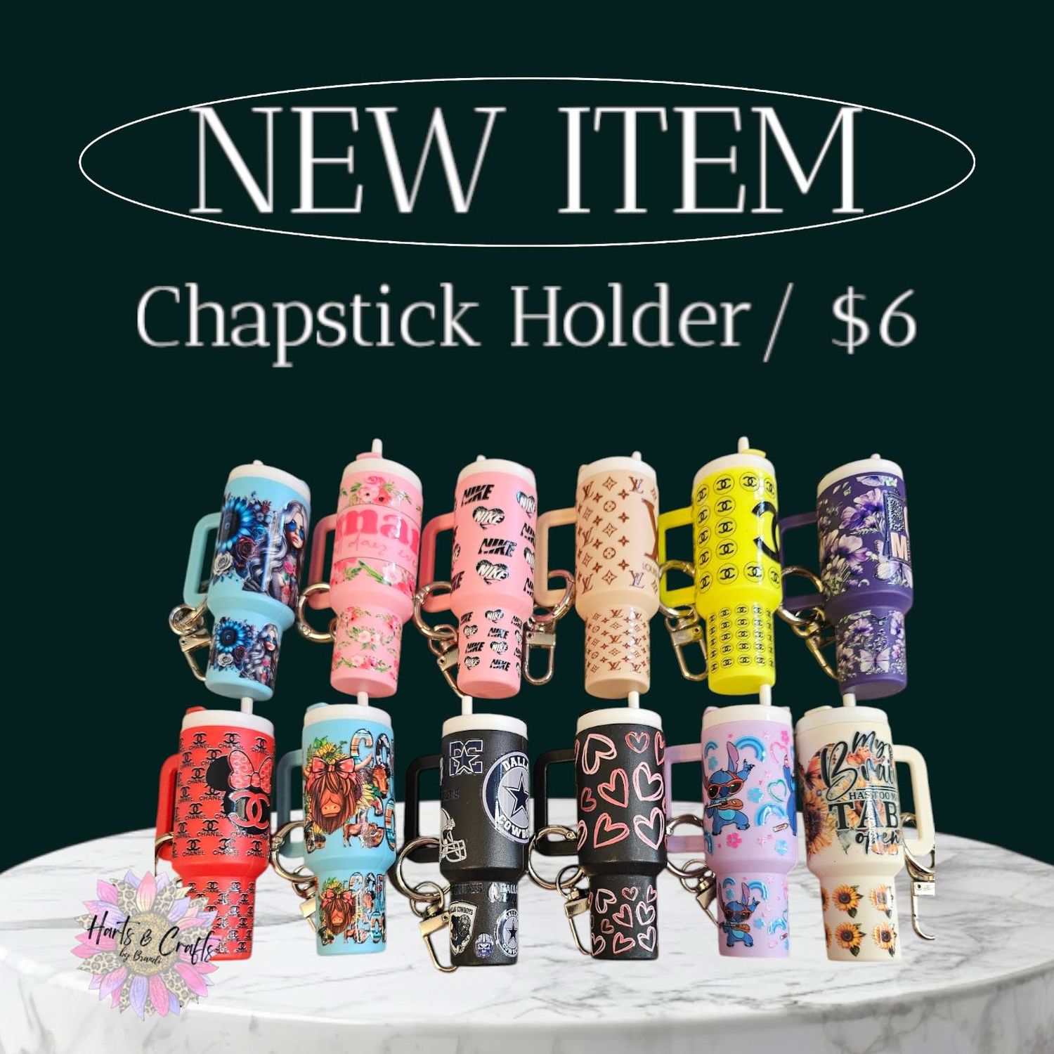 RTS - ​Mini Tumbler Chapstick Holder Keychain/Purse/Backpack Charm - Stanley Duplicate