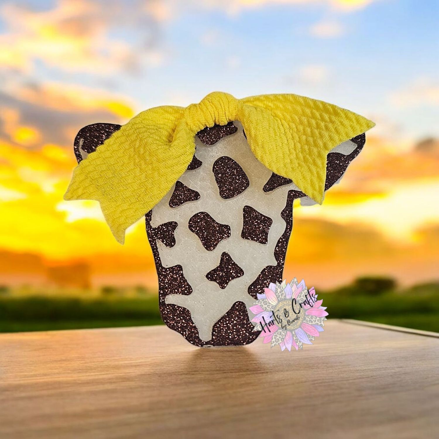 Cow Print Cow Head w/bow