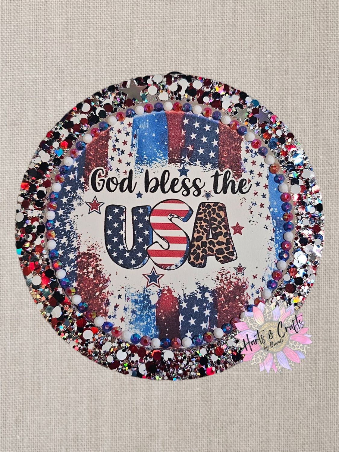 God Bless The USA Cardstock Round
