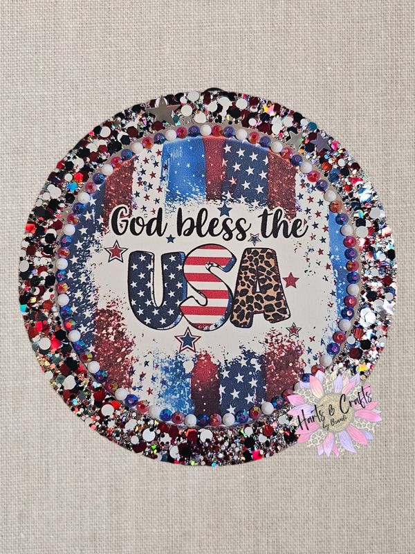God Bless The USA Cardstock Round