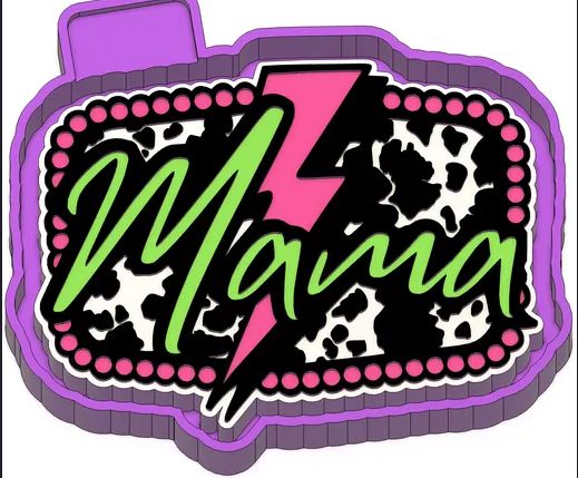 Western Cowhide Mama Lightening Bolt Mold