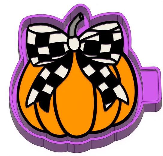Pumpkin w/Checkered Bow Mold
