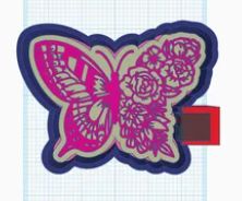 Butterfly half Flowered wings Mold