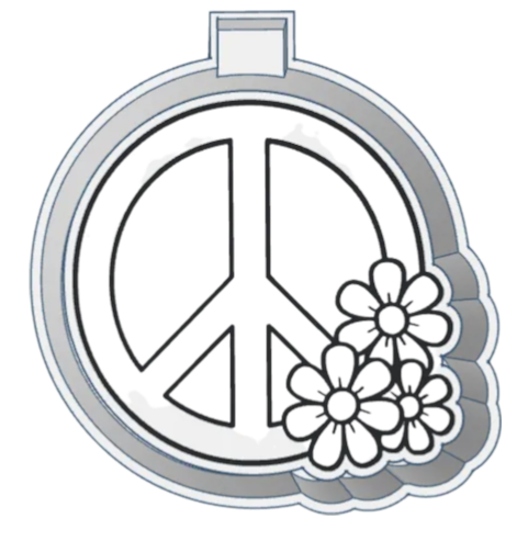 Peace Sign w/Flowers Mold