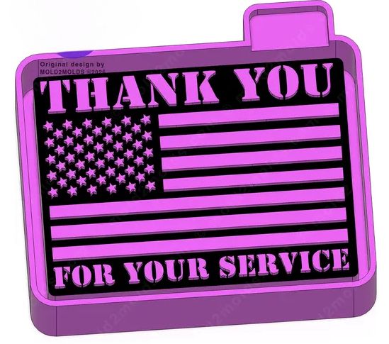 Thank You For Your Service Flag Mold