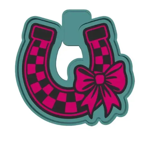 Checkered Horseshoe w/Bow Mold