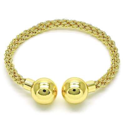 Twisted with Two Balls Design Bangle