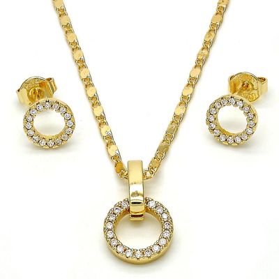 Small circle necklace set white zirconia