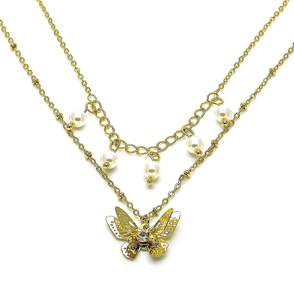 Double Chain Butterfly Necklace