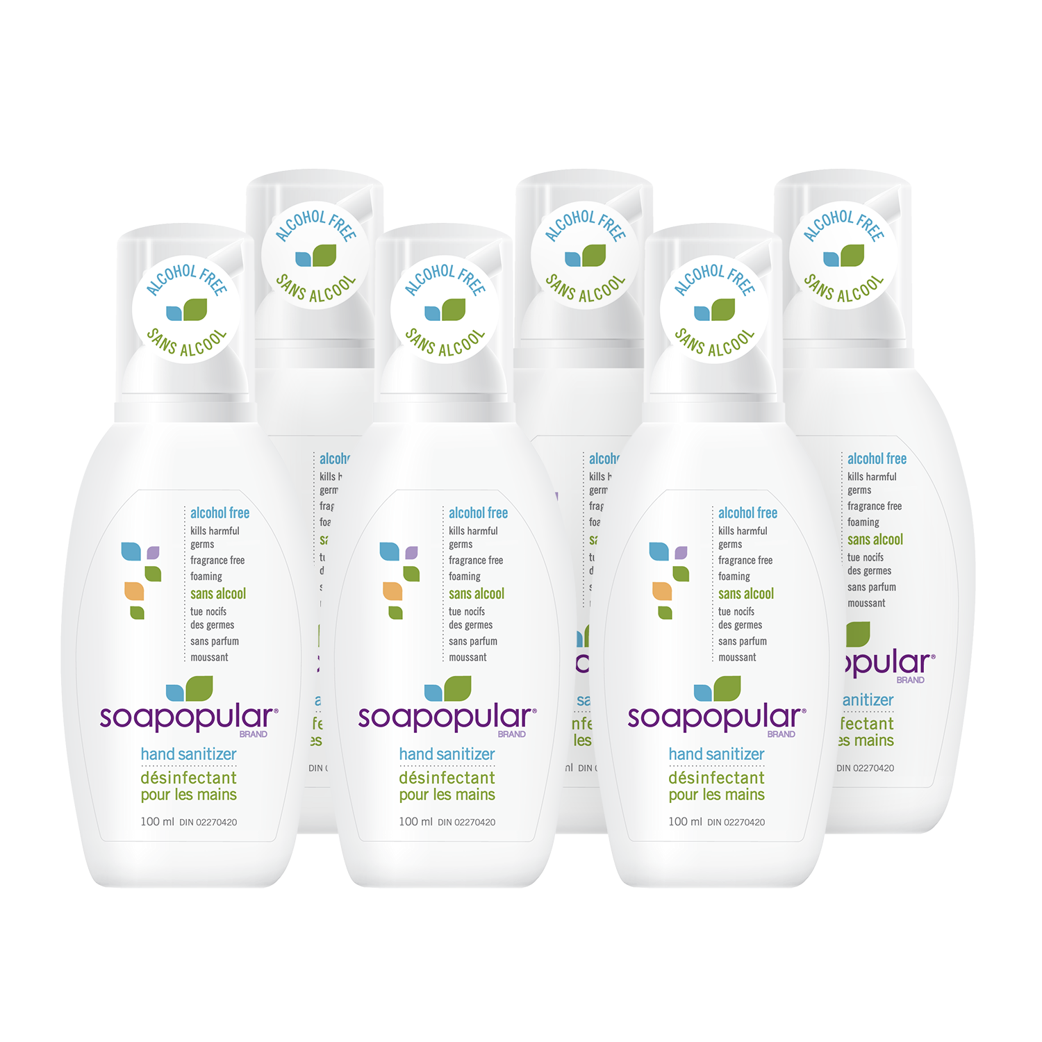 SOAPOPULAR ALCOHOL-FREE HAND SANITIZER FOAM-100ML (6/CS)