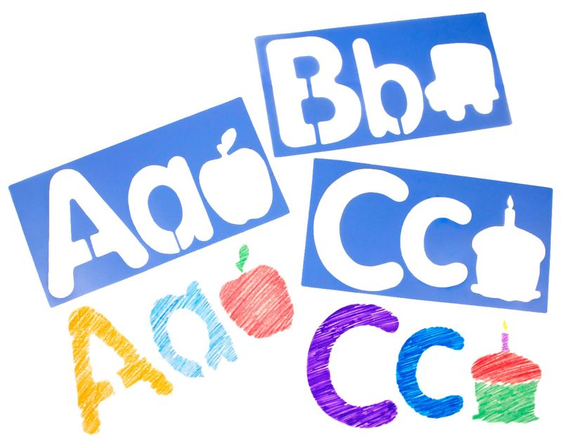 BIG ALPHABET AND PICTURE STENCILS