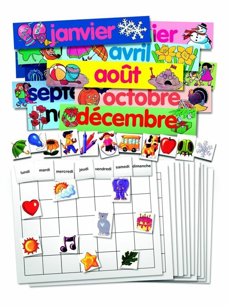 FRENCH CANADIAN MONTHLY CALENDAR SET