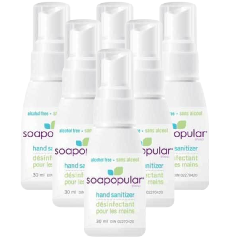 SOAPOPULAR ALCOHOL - FREE 30 ML HAND SANITIZER SPRAY - (6/CS)