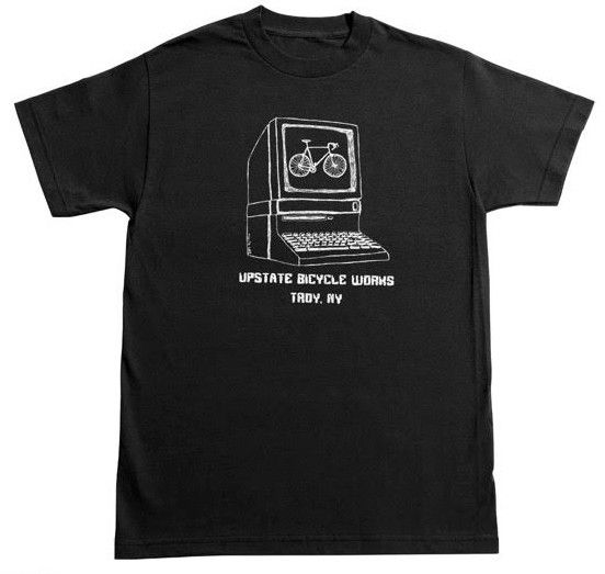 Upstate Bicycle Works Tshirt - 80s Computer, Size: S