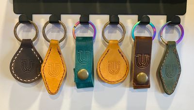 UBW/Woodpecker Axe &amp; Leather Keychains