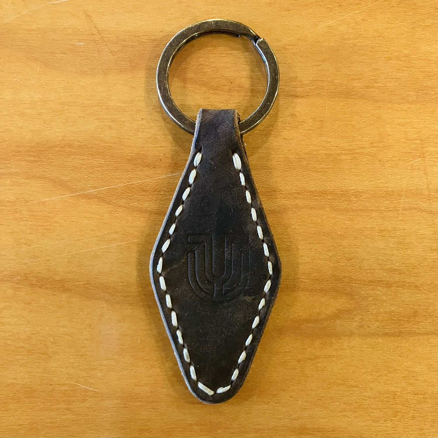 UBW/Woodpecker Axe &amp; Leather Keychains, Color: Umber, Style: Diamond
