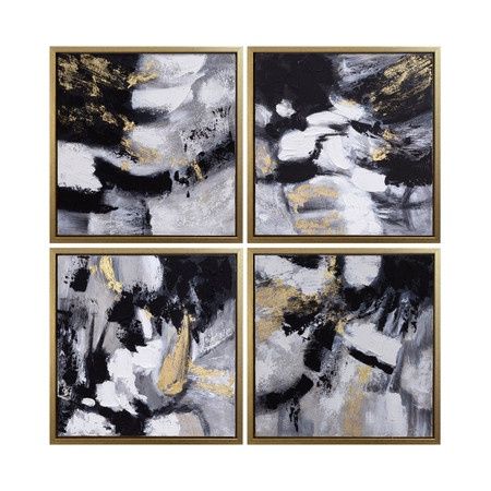 Night Abstract Art Gold Frame