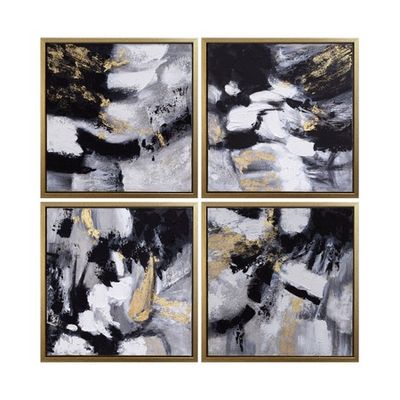 Night Abstract Art Gold Frame