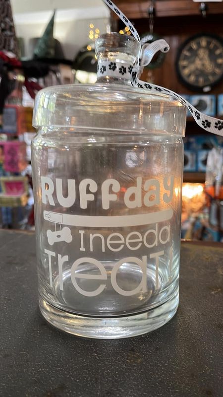 Medium Dog Glass Treat Jar- A54035