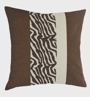 Brown &amp; white zebra panel pillow