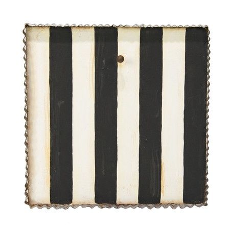 Black &amp;White Stripe Metal Gallery Art Display Board