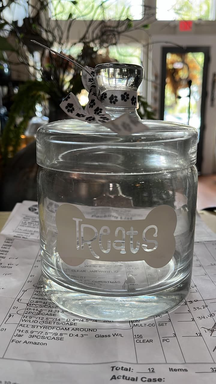Small Dog Glass Treat Jar- A54035