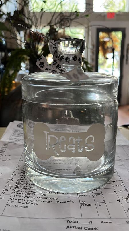 Small Dog Glass Treat Jar- A54035