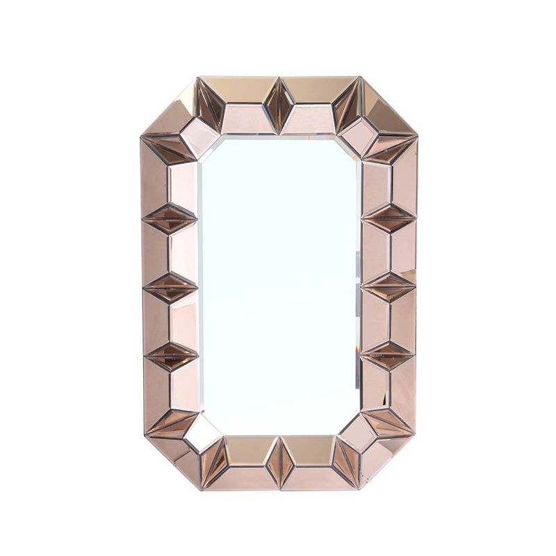 Smoked Geometric Edged Wall Mirror