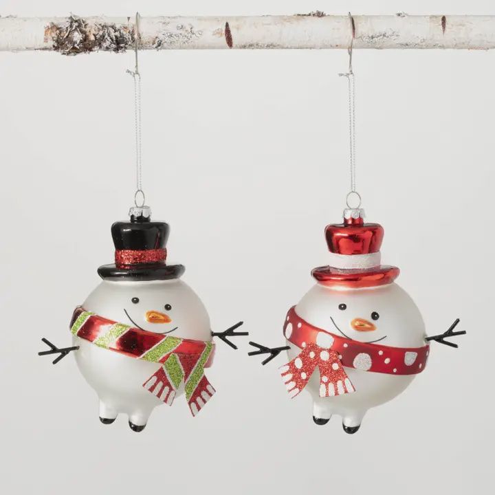 Glass Snowman Ornament