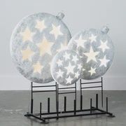 Large 37&quot; Silver Ornament w/ Stars Ground Stake