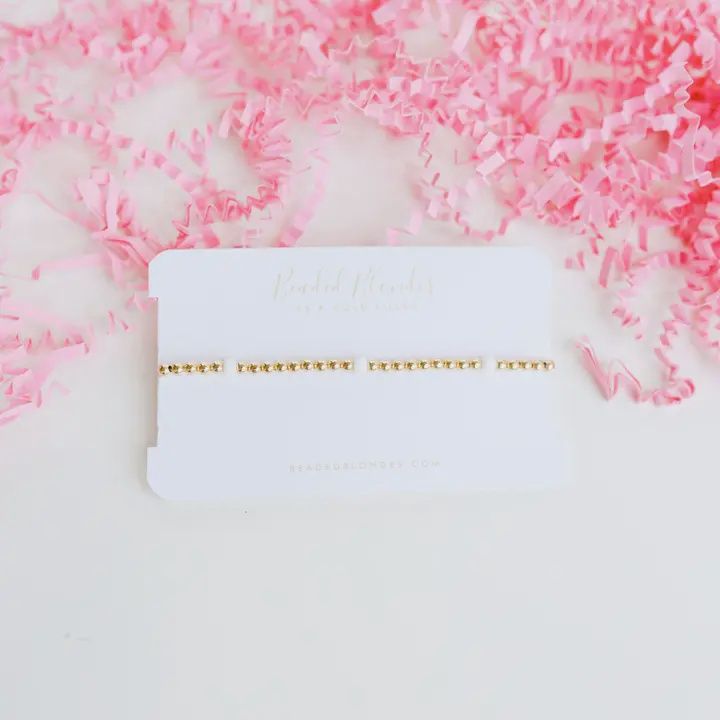 Beaded Blondes Poppi Bracelet in White