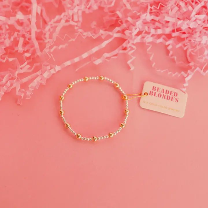 Beaded Blondes Lively Bracelet in Silver with Gold