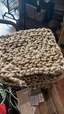 8&amp;A Square Jute Crochet Pot Holder