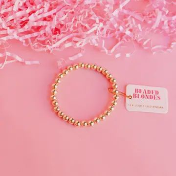 Beaded Blondes 6mm Gold Beaded Bracelet