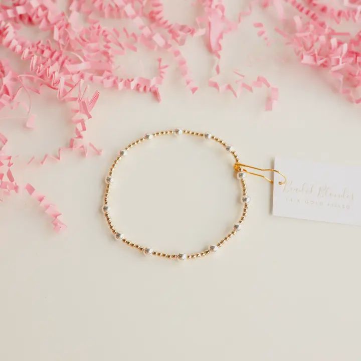 Beaded Blondes Lively Bracelet Gold w. Silver